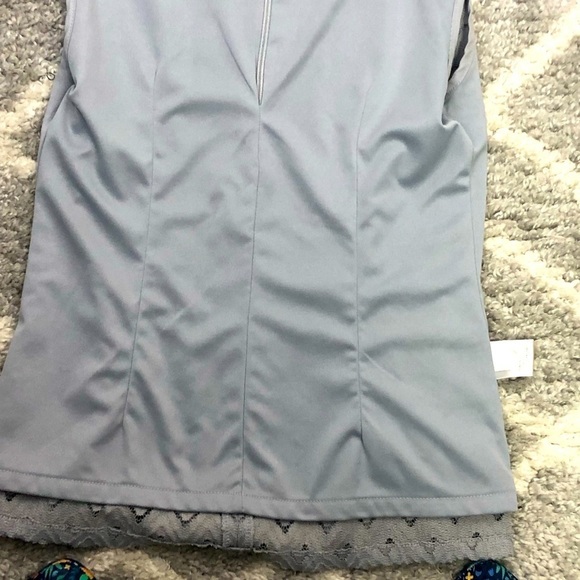 Banana Republic silver lace chevron sleeveless jewel neck top 0P - Picture 9 of 11